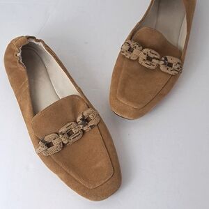 Sanctuary Women's Blast Chained Suede Tailored Moc Loafers In Acorn Sz11